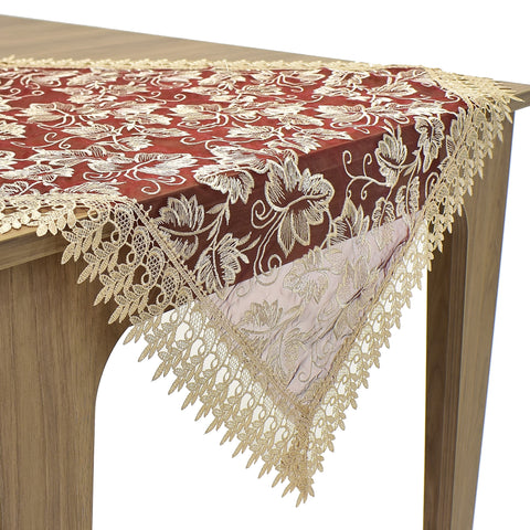 Burgundy Polia Square Table Topper | 36 inches