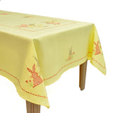 Yellow Applique Easter Bunny Dining Table Topper | 72x90 inches