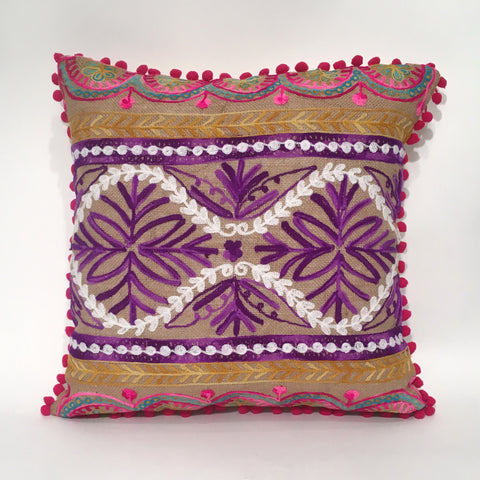 Tribal Embroidery Cushion Cover | 45 x 45 cm