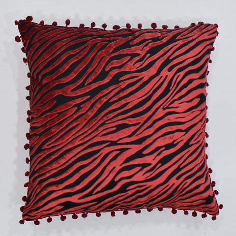 Red Tiger Velvet Cushion Cover | 45 x 45 cm