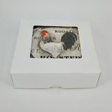 Round Absorbant White Rooster Ceramic Coaster Set