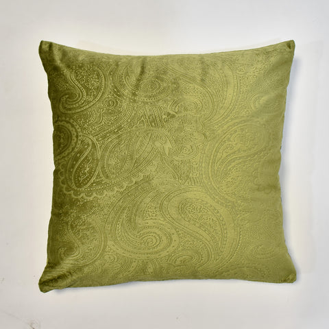 Olive Green Paisley Cushion Cover | 45 x 45 cm