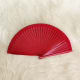 Solid Color Painted Handheld Folding Wooden Fans